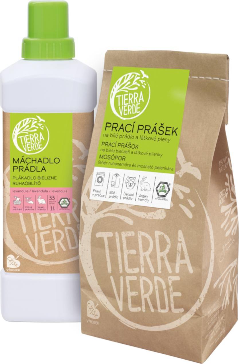 Tierra Verde Prací prášek na bílé prádlo a pleny + Máchadlo prádla