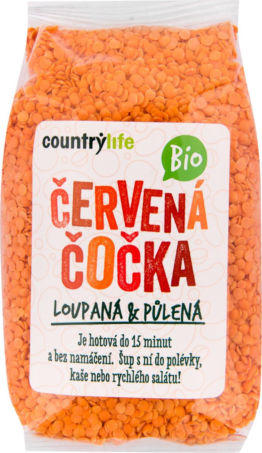 Country Life Čočka červená půlená loupaná BIO 500 g