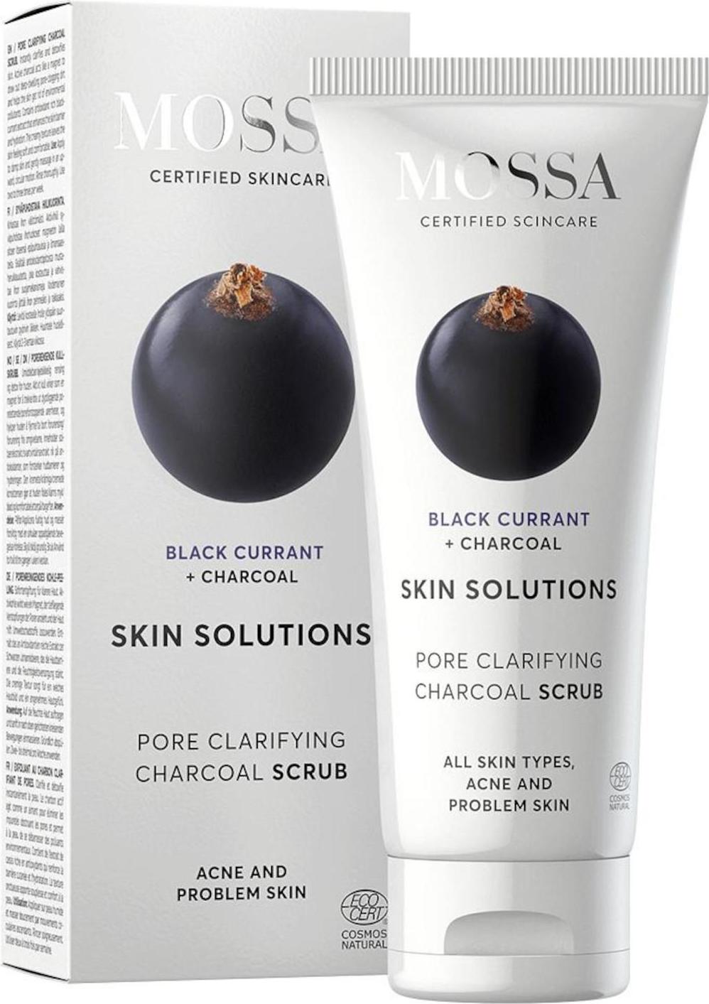 MOSSA Černý peeling s aktivním uhlím 60 ml