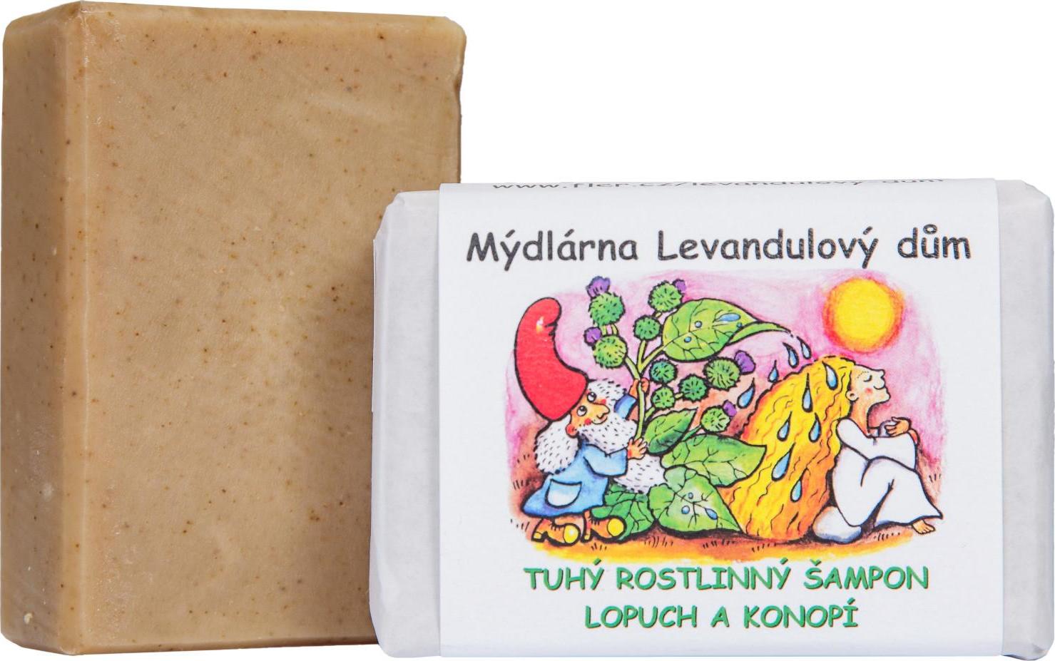 Mýdlárna Levandulový dům Tuhý šampon Lopuch a Konopí 120 g