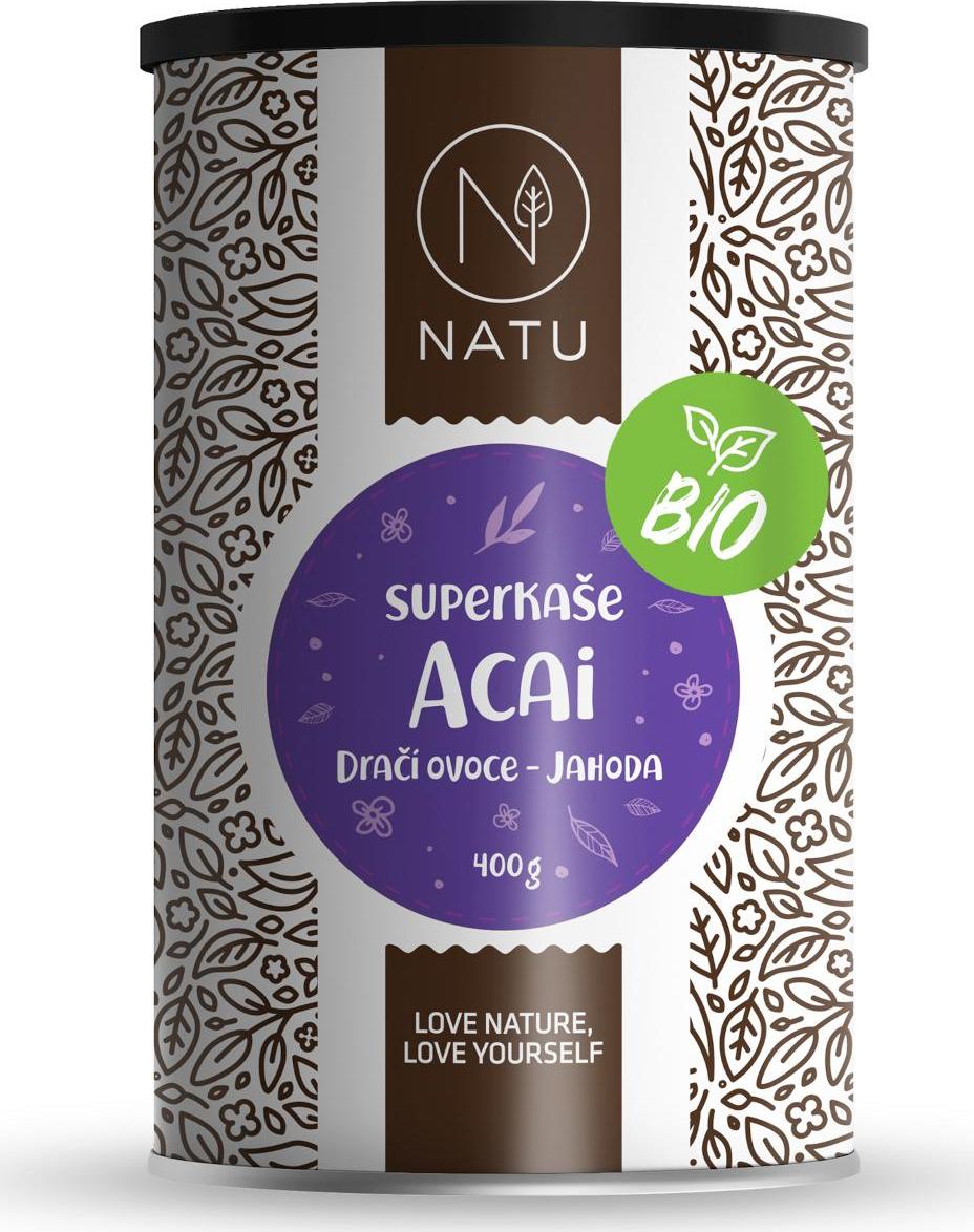 NATU Superkaše ACAI s dračím ovocem a jahodami BIO 400g