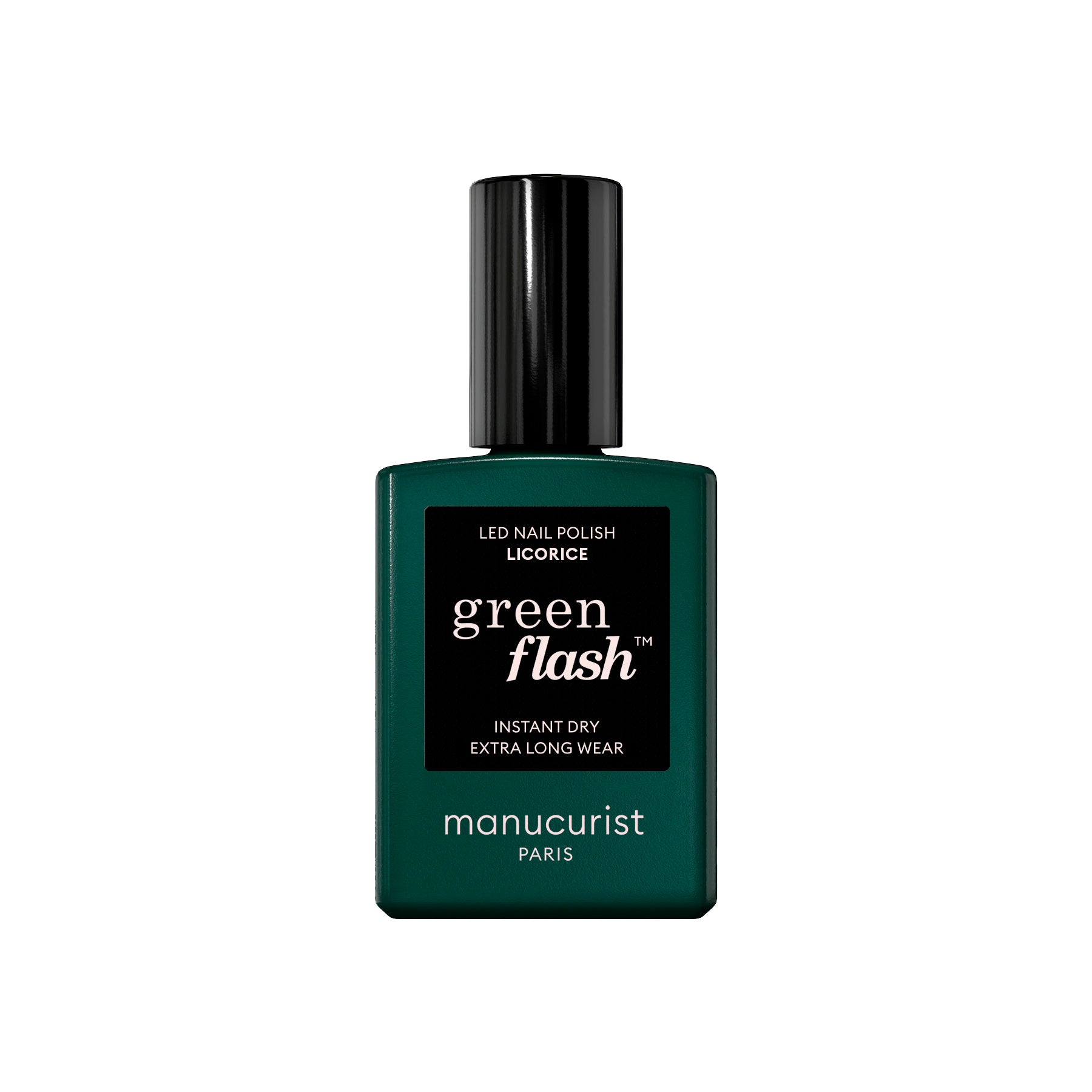 Manucurist Green Flash LED gel lak na nehty - Licorice (15 ml) - černá lékořicová barva Manucurist