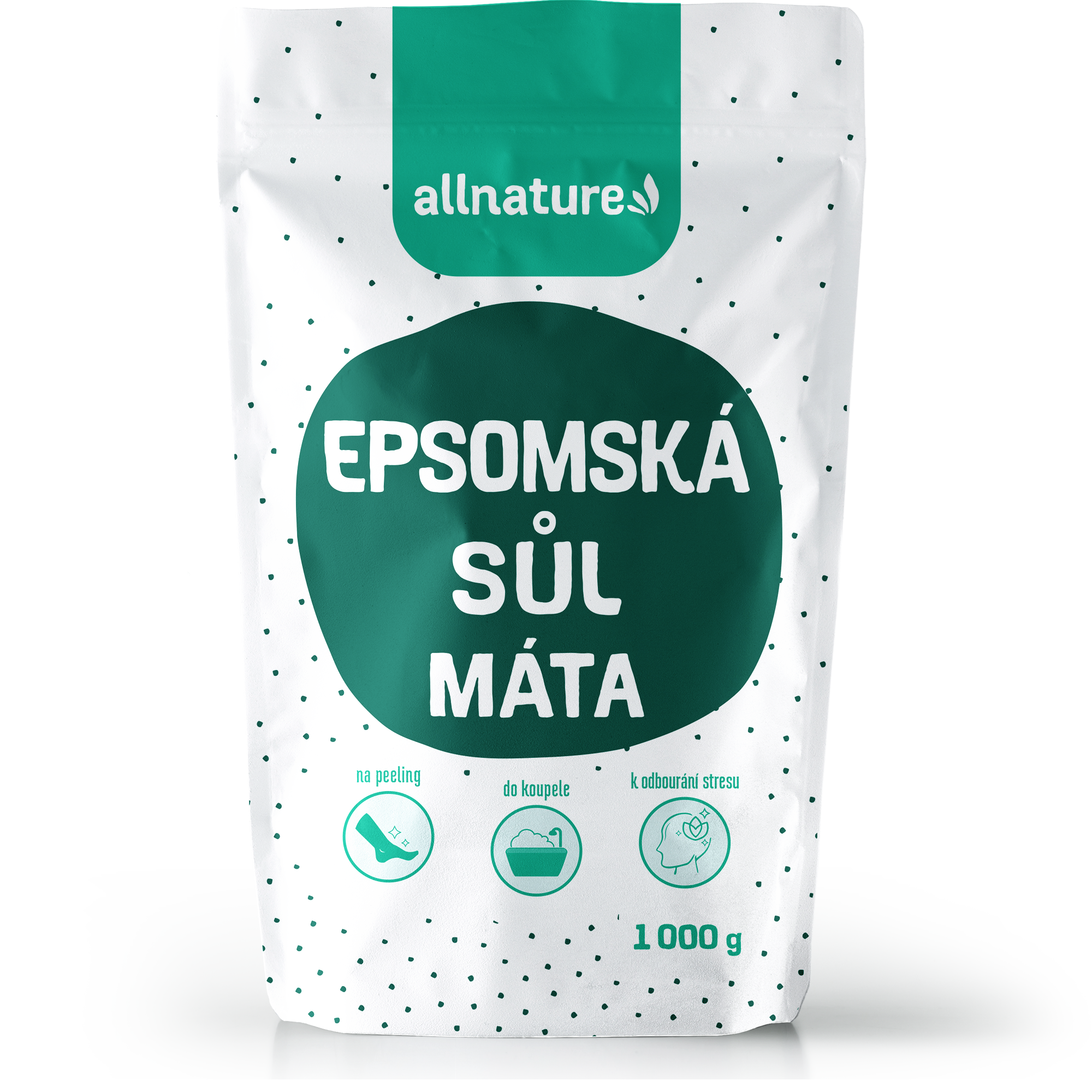 Allnature Epsomská sůl Máta (1 kg) - pro relaxaci těla a zlepšení spánku Allnature