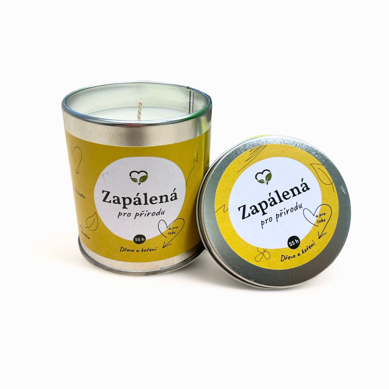 Econea Vonná svíčka v plechovce (200 g) - Zapálená pro přírodu - dřevo a koření - hořím pro přírodu a taky pro tebe The Greatest Candle in the World