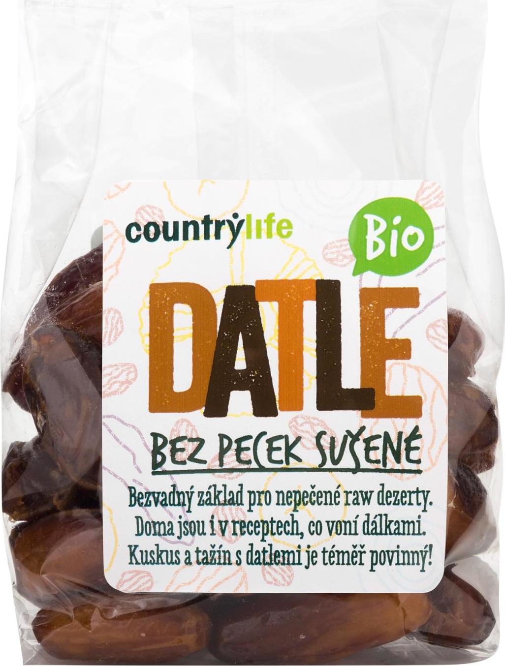 Country Life Datle sušené bez pecek BIO 250 g