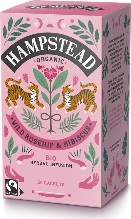 Hampstead Tea London BIO šípkový čaj s ibiškem