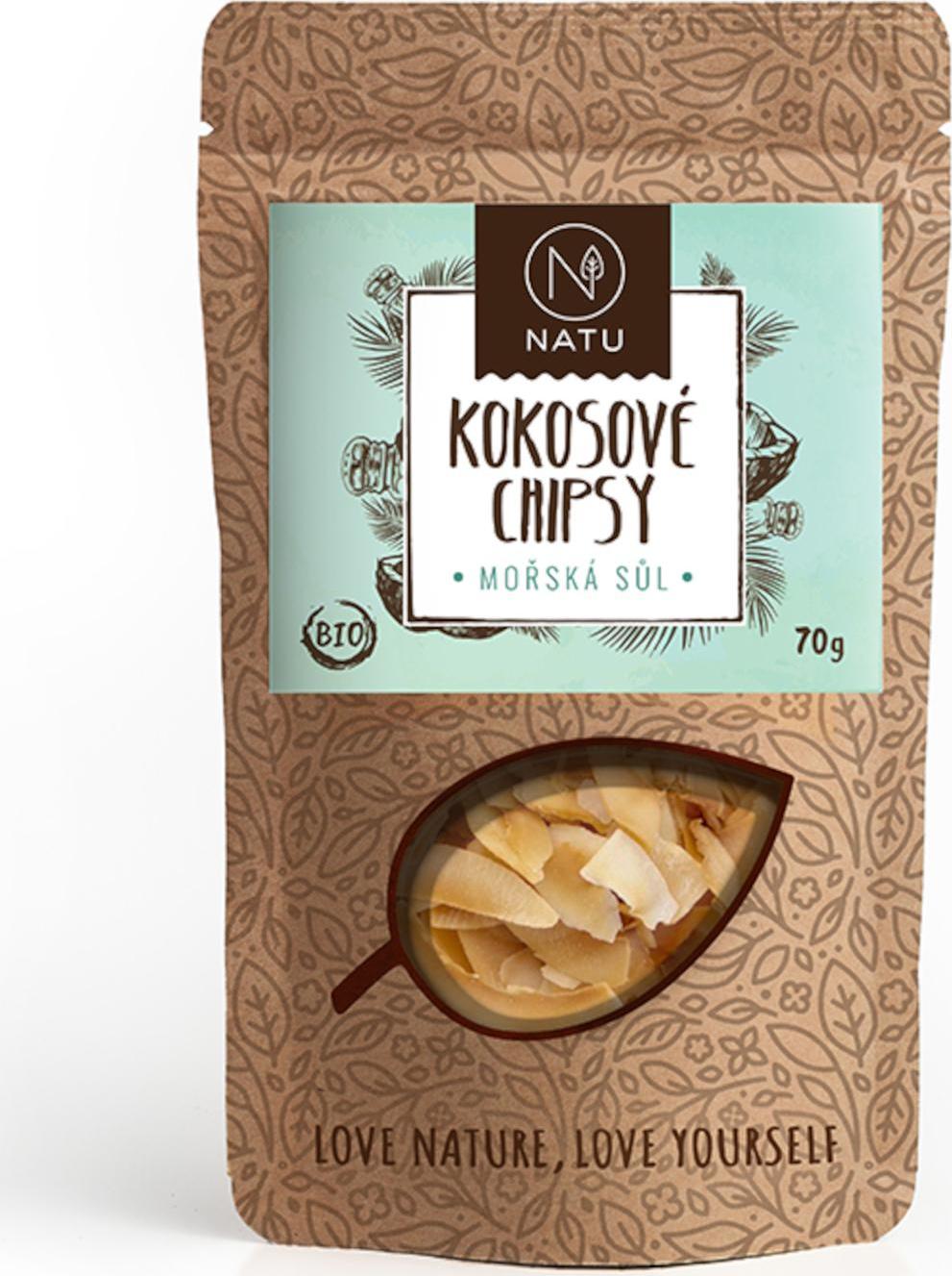 NATU Kokosové chipsy BIO - mořská sůl 70g