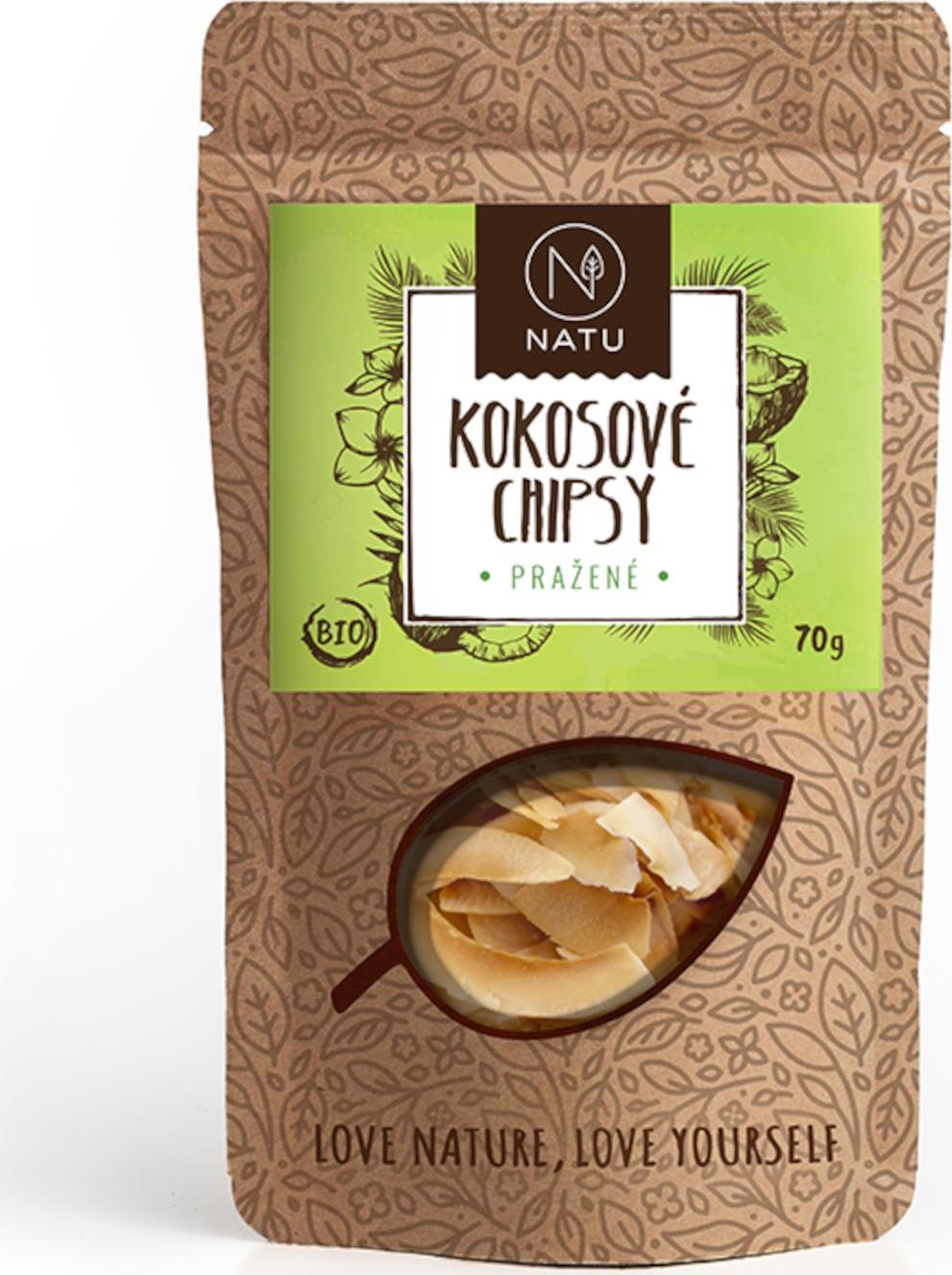 NATU Kokosové chipsy BIO - pražené 70g