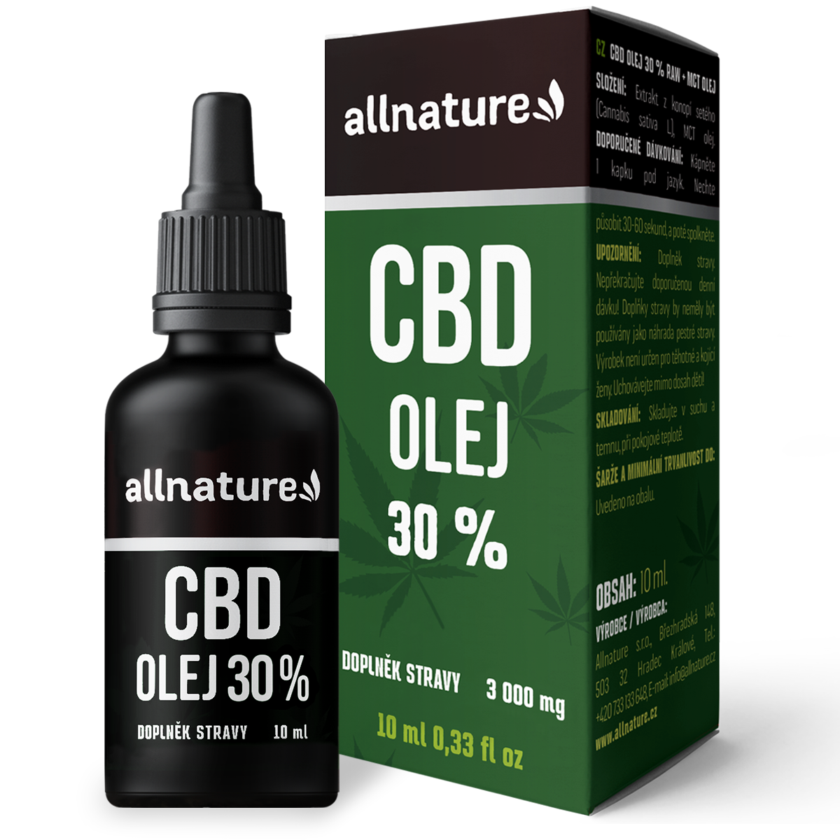 Allnature CBD 30 % (10 ml) - na bázi mct oleje Allnature