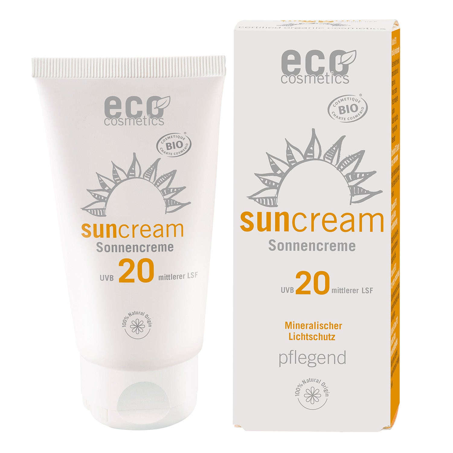 Eco Cosmetics Opalovací krém SPF 20 BIO (75 ml) - 100% přírodní