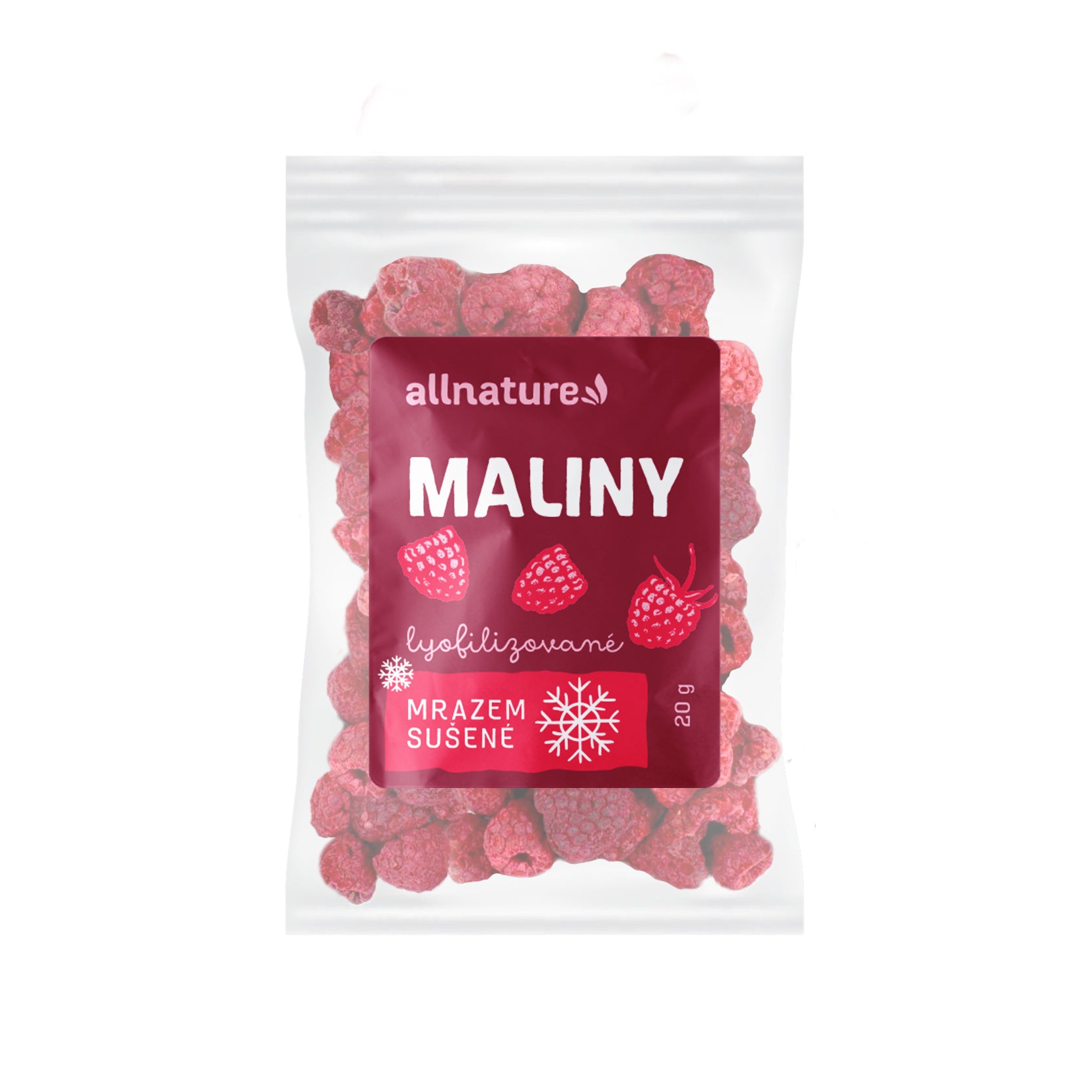 Allnature Malina sušená mrazem - 20 g - chuť a vůně čerstvých malin Allnature