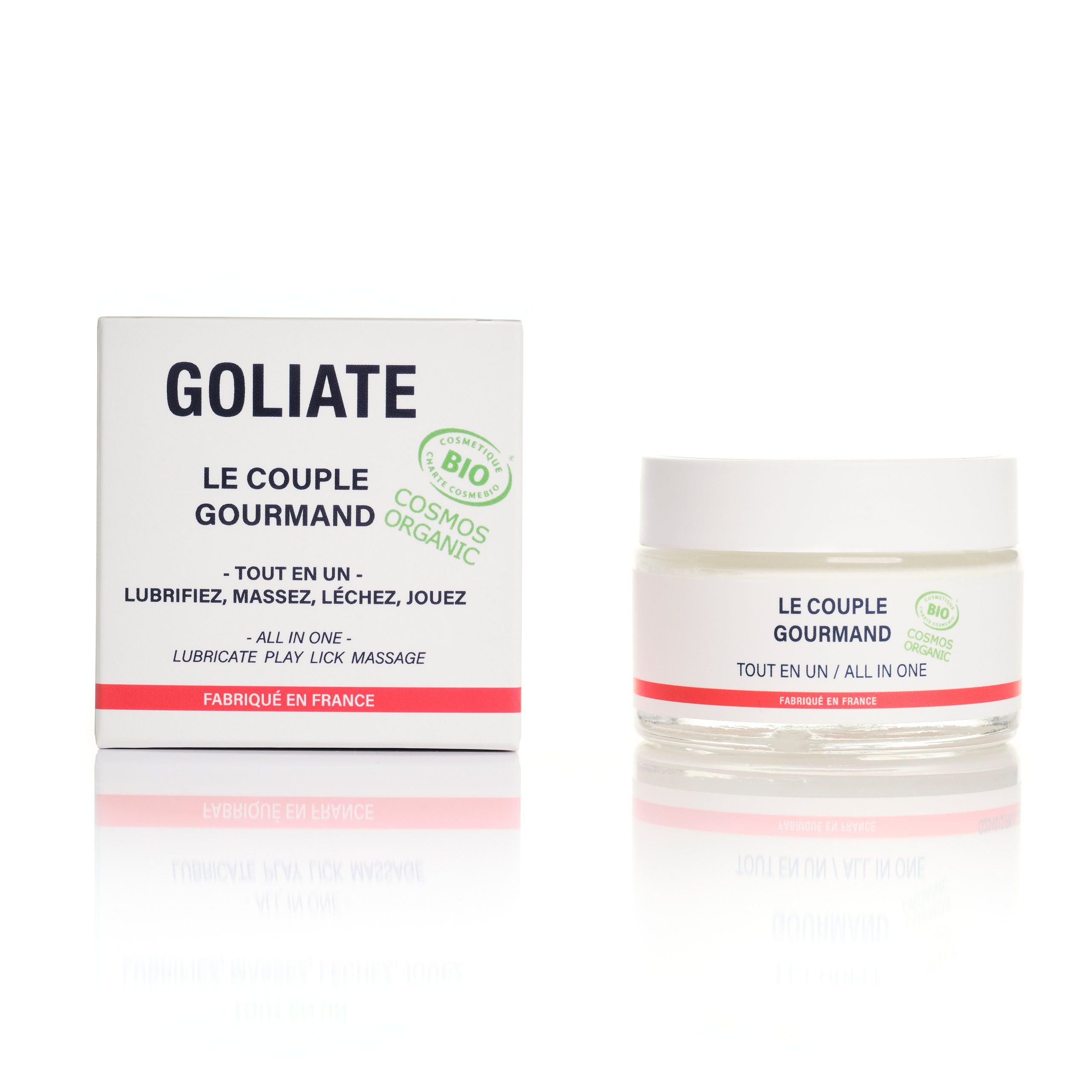 Goliate Jedlý masážní a lubrikační olej 2v1 The Gourmet Couple BIO (50 ml) - II. jakost - s oříškovou vůní a chutí Goliate