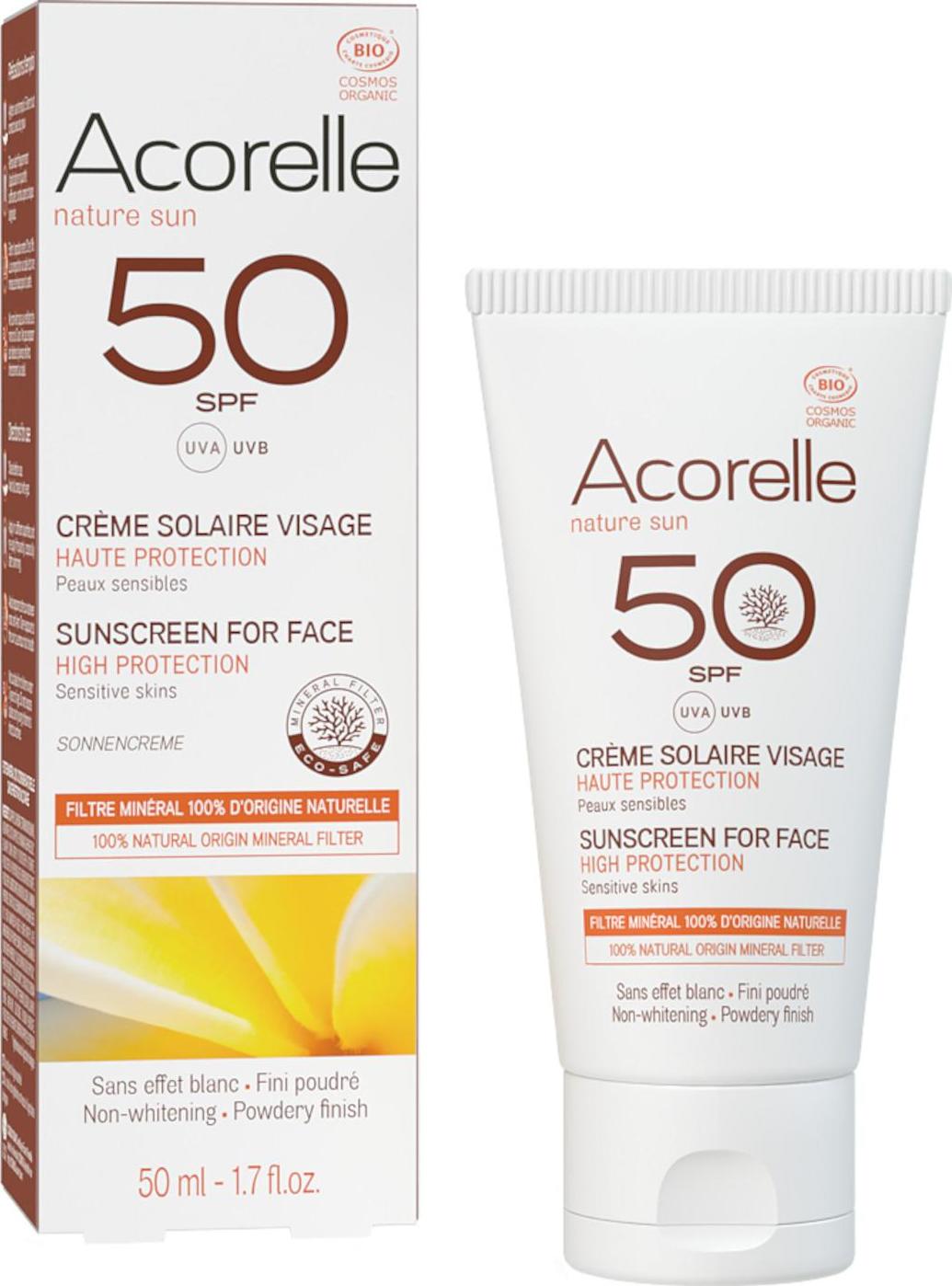 Acorelle Opalovací krém na obličej SPF 50 50 ml