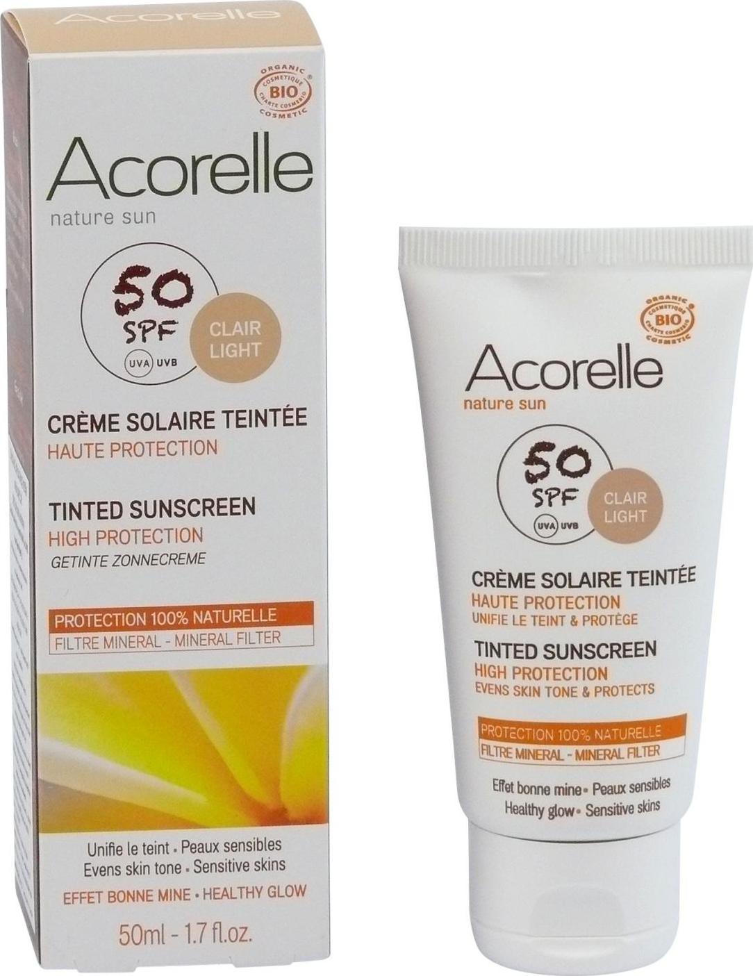 Acorelle Tónovací opalovací krém na obličej SPF 50 clair light 50 ml