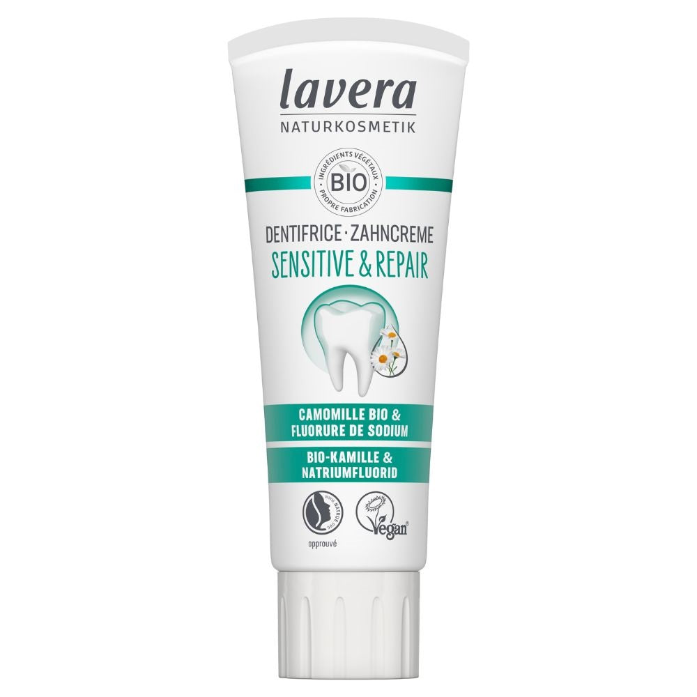 Lavera Zubní pasta pro citlivé zuby s fluoridem Sensitive & Repair BIO (75 ml) - pro citlivé zuby a dásně Lavera