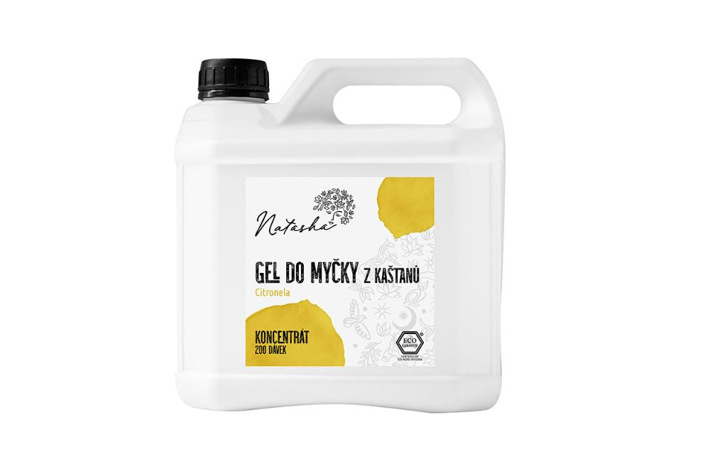 Natasha Gel do myčky z kaštanů Citronela - koncentrát - 3 l - 33 mycích cyklů v 500 ml Natasha