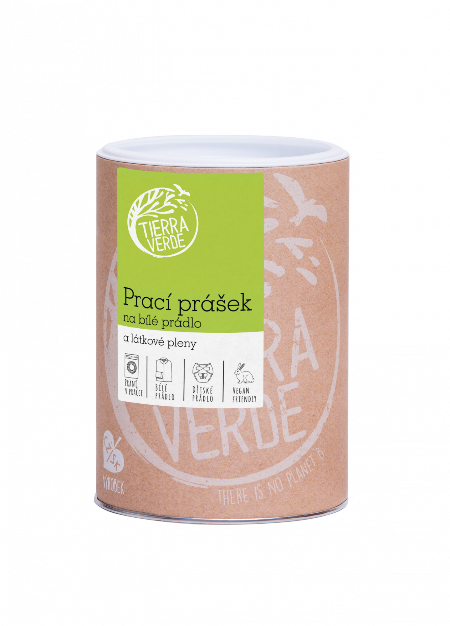 Tierra Verde Prací prášek na bílé prádlo a látkové pleny - INOVACE - dóza 850 g - II. jakost Tierra Verde