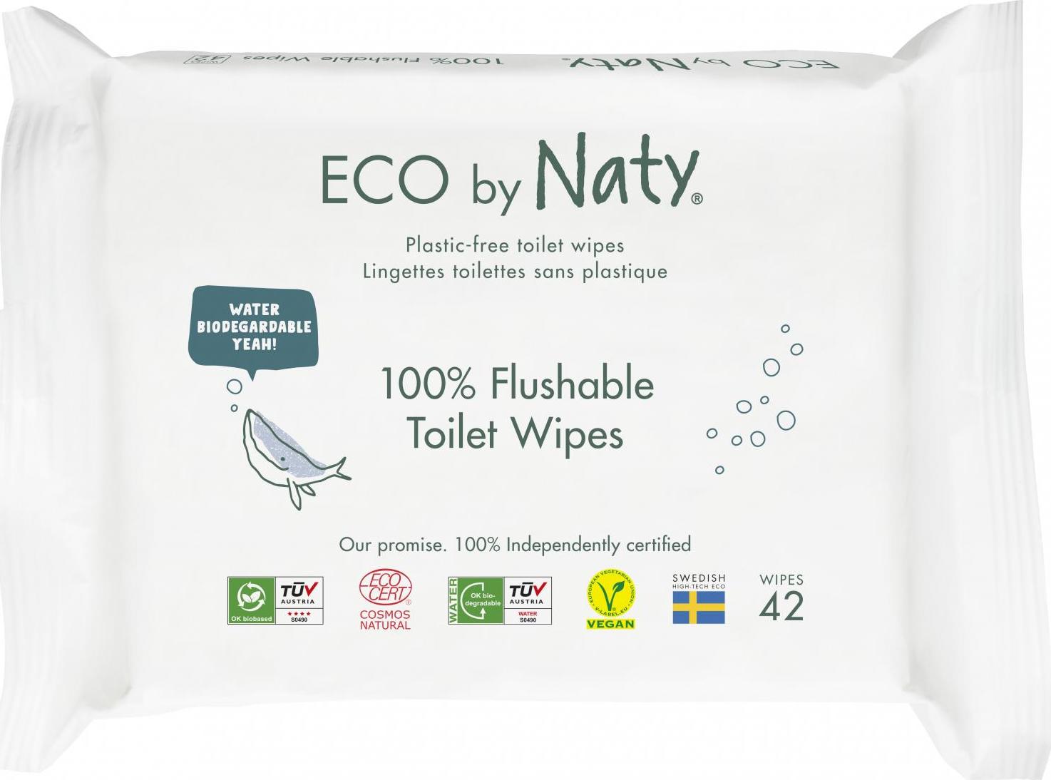 Eco by Naty Vlhčené ubrousky s funkcí toaletního papíru 42 ks