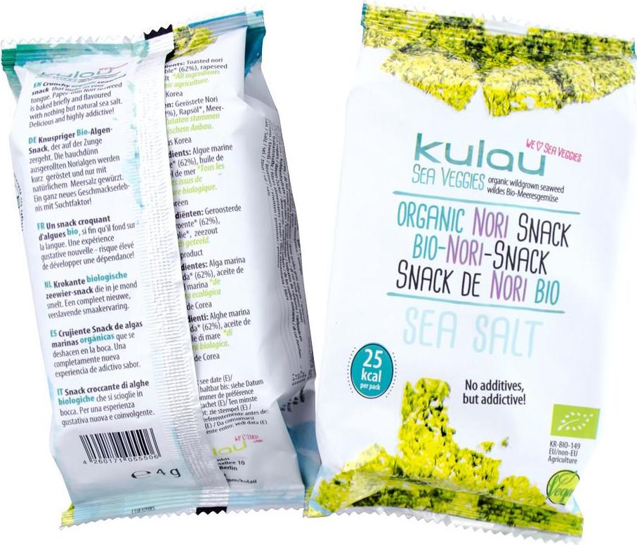 Kulau BIO Nori Snack mořské řasy ke svačině 4 g