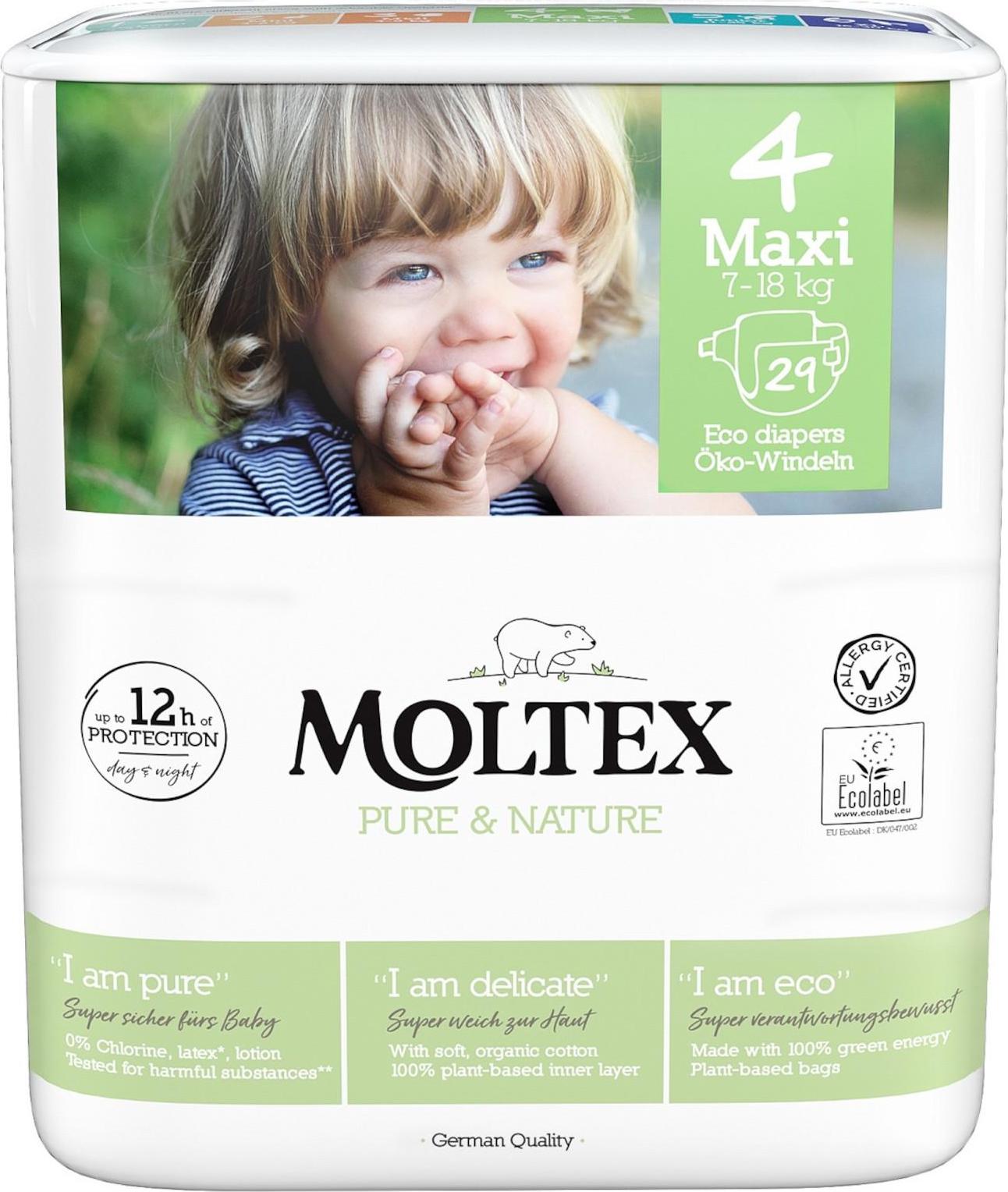 Moltex Dětské plenky Maxi 7-18 kg Pure & Nature 29 ks