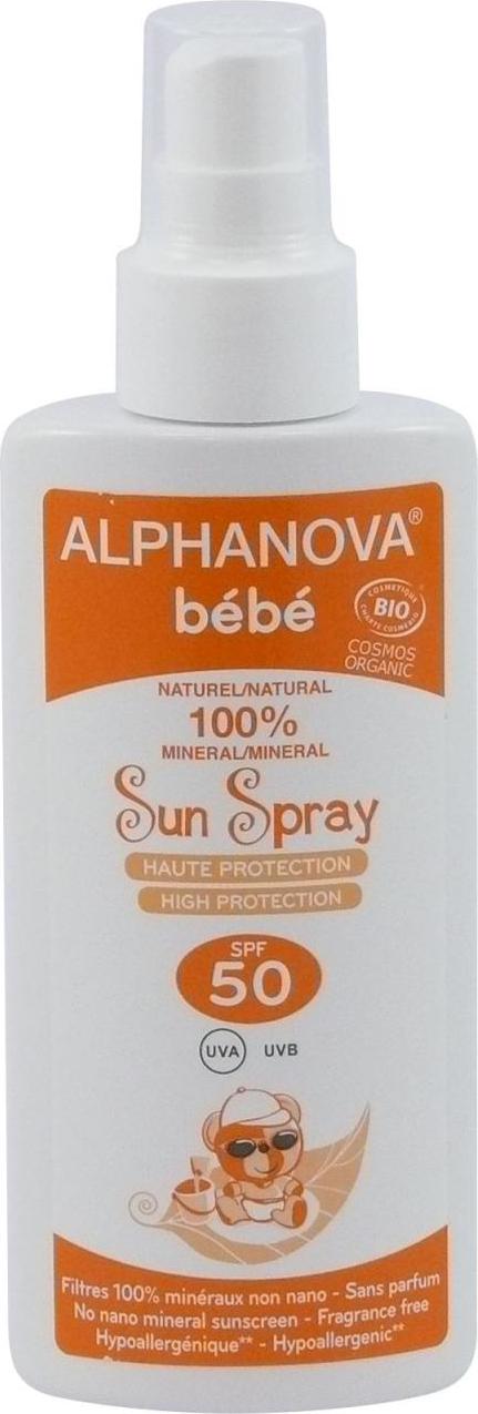 Alphanova Bébé Opalovací mléko ve spreji pro miminka SPF 50 125 ml