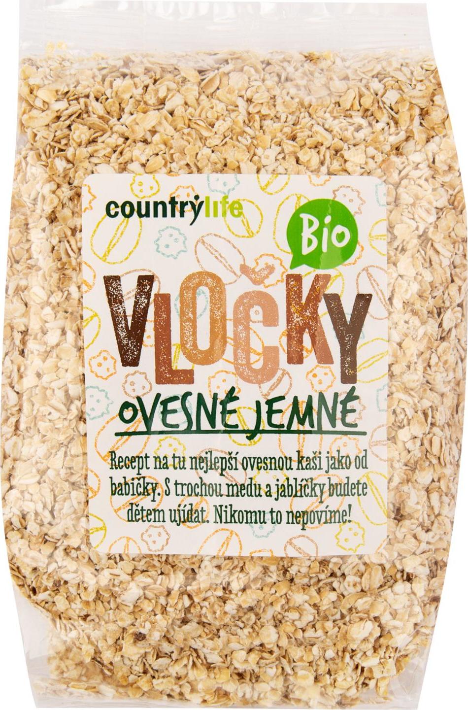 Country Life Vločky ovesné jemné BIO 500 g