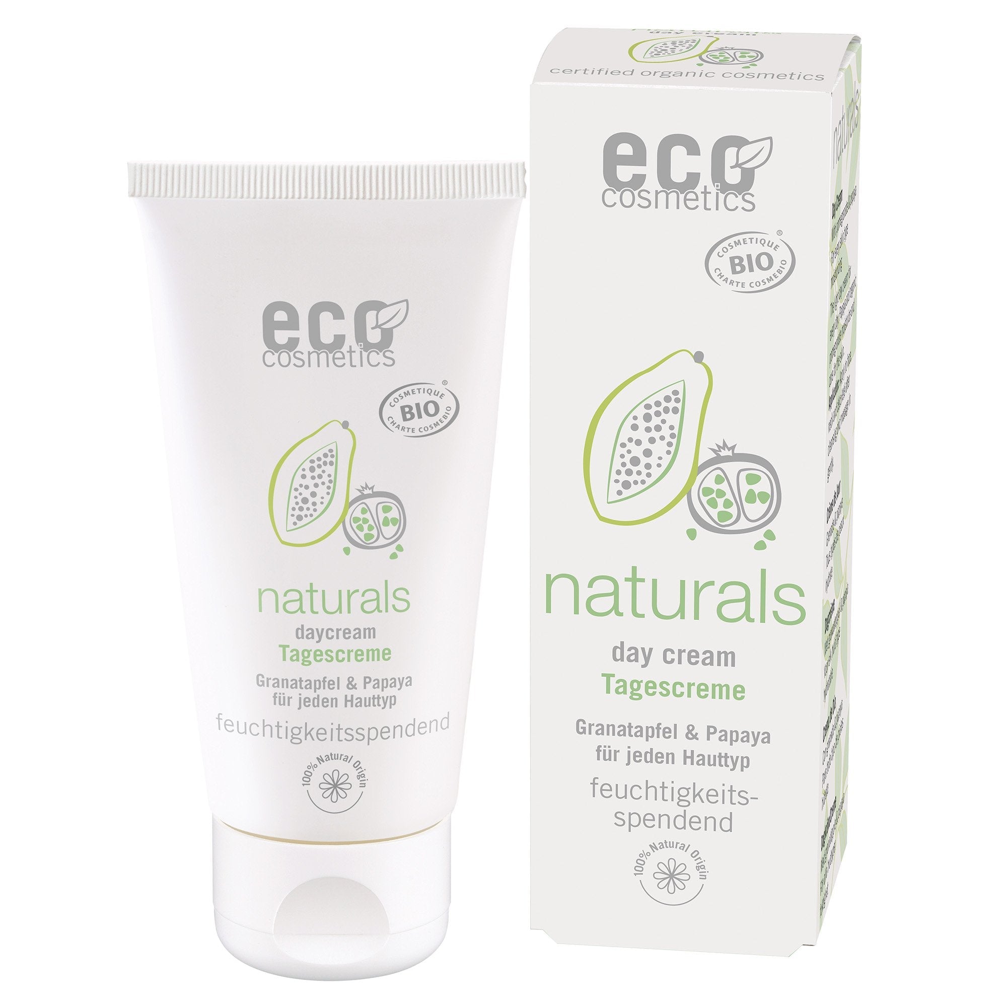 Eco Cosmetics Denní krém BIO (50 ml) - II. jakost - s granátovým jablkem a papájou Eco Cosmetics