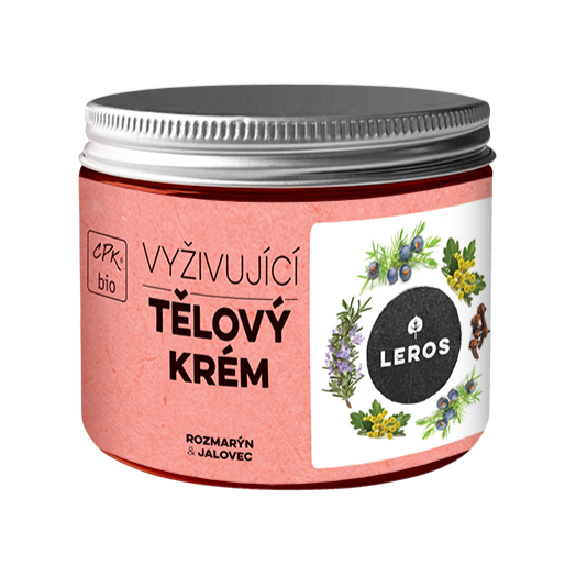 LEROS Vyživující tělový krém BIO (200 ml) - Rozmarýn & jalovec - s avokádovým olejem LEROS