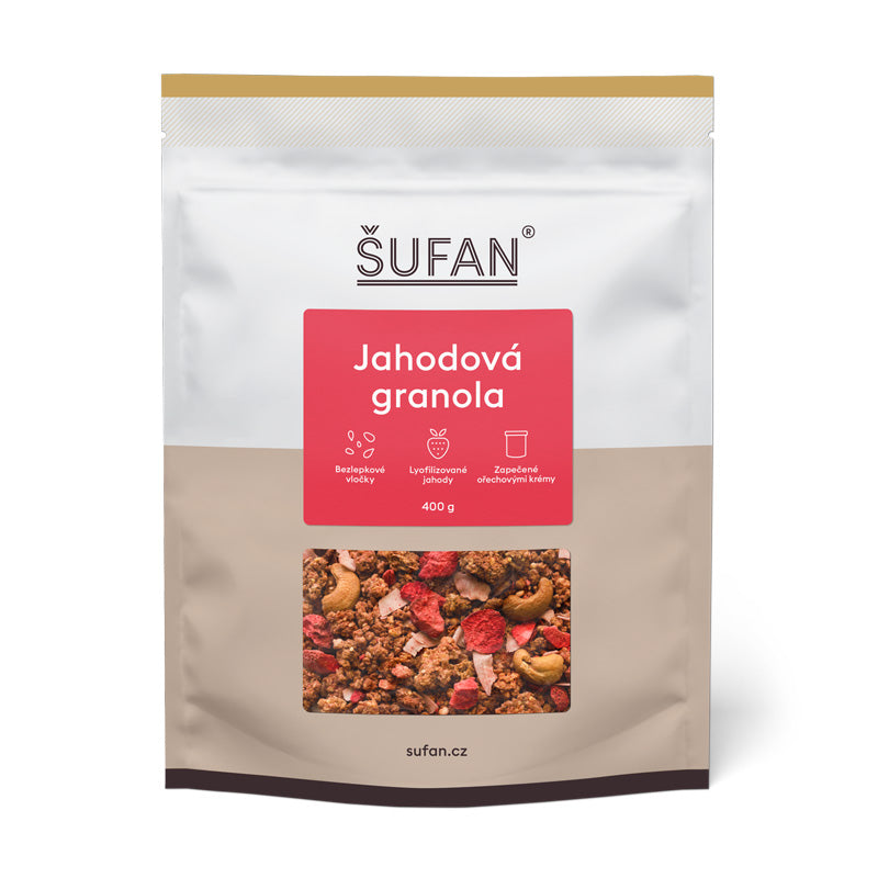 Šufan Granola jahodová (sáček 500 g) - bez lepku Šufan