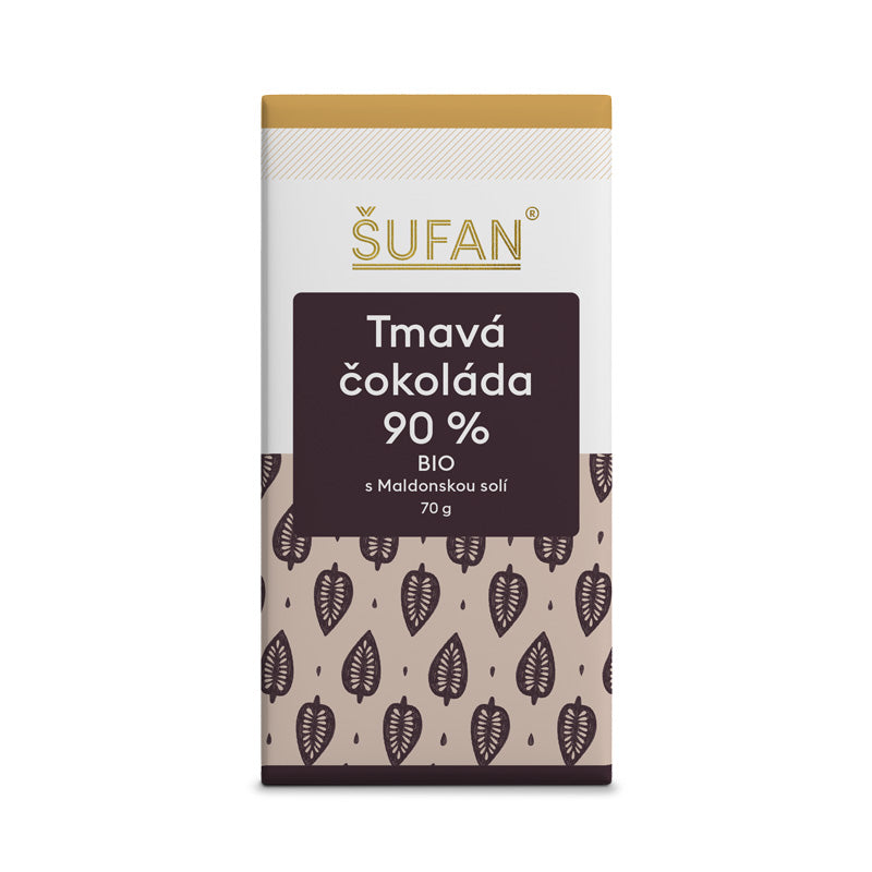 Šufan Tmavá čokoláda 90% s maldonskou solí BIO (70 g) - Peru - vyrobena metodou bean-to-bar Šufan