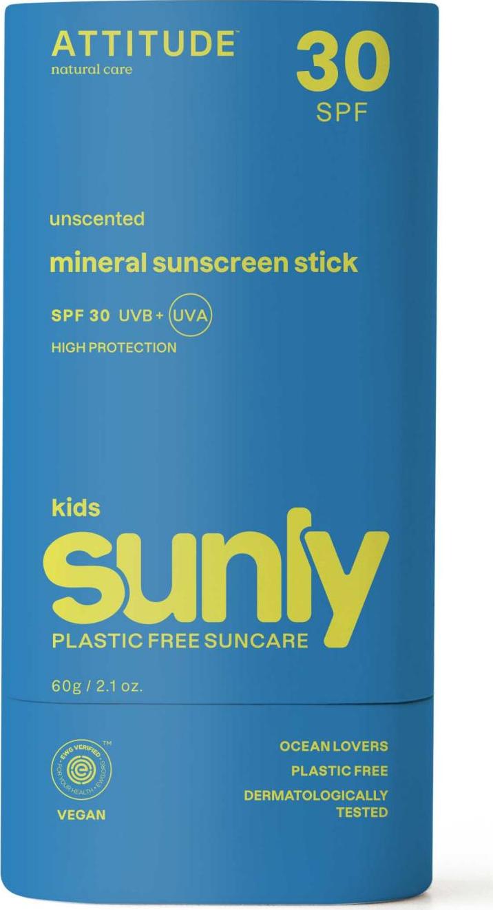 Attitude Dětská 100% minerální ochranná tyčinka na celé tělo (SPF 30) bez vůně 60 g