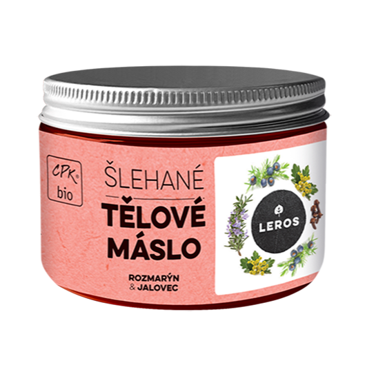 LEROS Šlehané tělové máslo BIO (150 ml) - Rozmarýn & jalovec - s arnikou LEROS