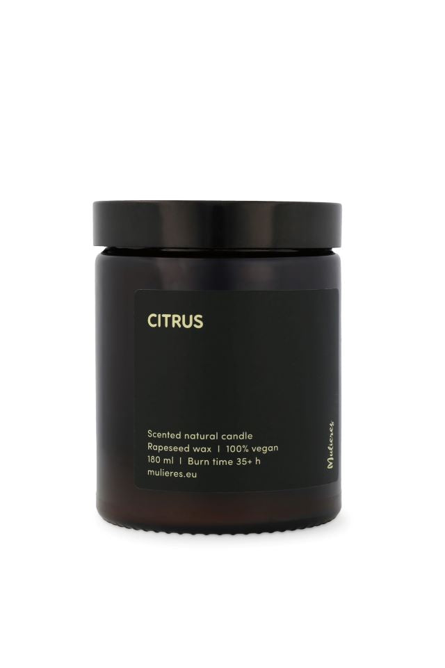 Mulieres Vonná svíčka ve skle - citrus (180 ml) - až 35 hodin hoření Mulieres