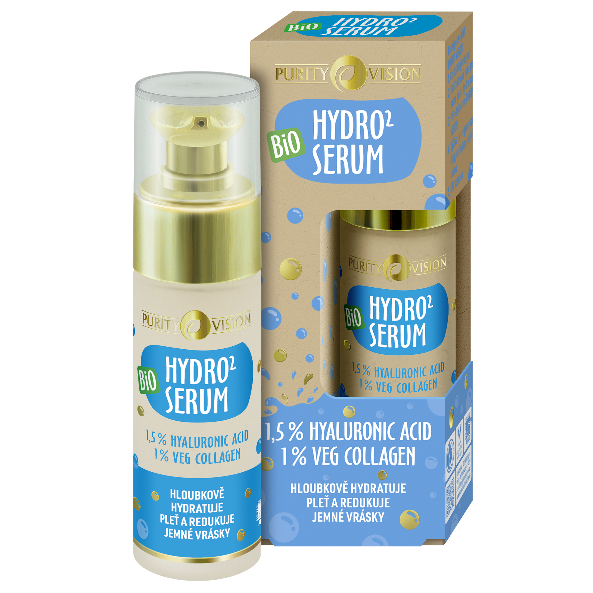 Purity Vision Pleťové sérum Hydro2 BIO (30 ml) - II. jakost - hydratuje pleť a redukuje jemné vrásky Purity Vision