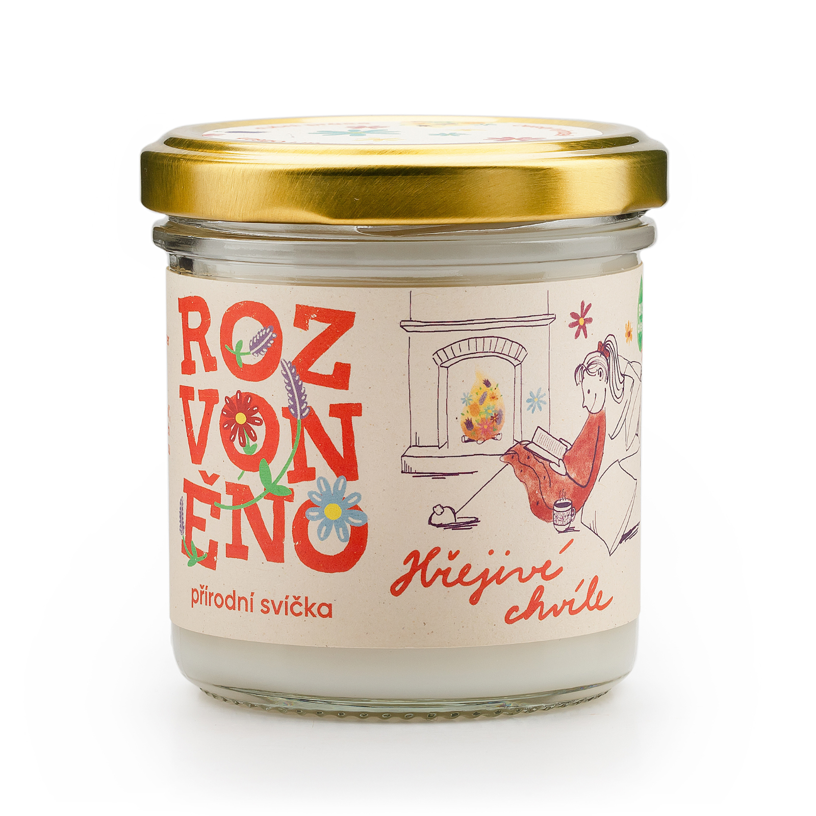 Rozvoněno Vonná svíčka - Hřejivé chvíle (130 ml) Rozvoněno