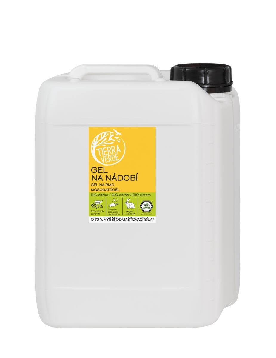 Tierra Verde Gel na nádobí s BIO citronovou silicí - II. jakost - 5 l Tierra Verde