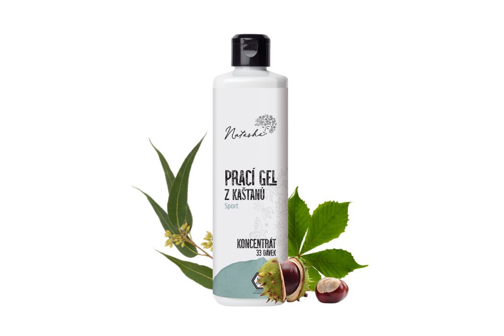 Natasha Prací gel z kaštanů Sport - koncentrát - 500 ml - 33 pracích dávek v 500 ml Natasha