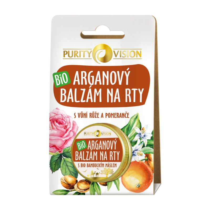 Purity Vision Balzám na rty BIO (12 ml) - II. jakost - s vůní růže a pomeranče Purity Vision